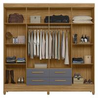 Guarda Roupa Casal 204cm Com Espelho Vitta Freijó/cinza Z17 - Mpozenato - 5