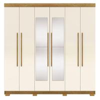 Guarda Roupa Casal 218cm Com Espelho Elegance Nature/champanhe - Vila Rica - 6