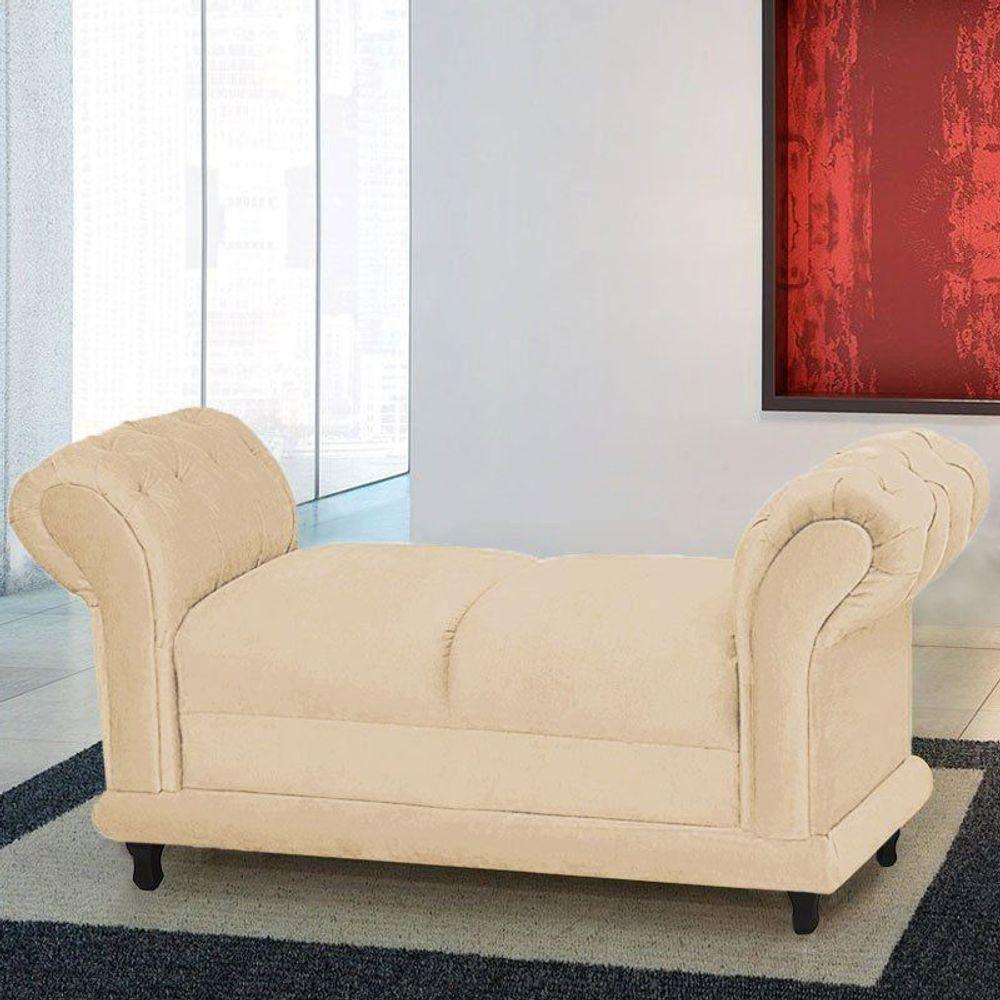 Recamier Athenas Namoradeira Calçadeira Bege 801 - Js Móveis - 3