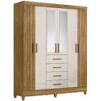 Guarda Roupa Casal 165cm Com Espelho Khani Freijó/off Z17 - Mpozenato - 1