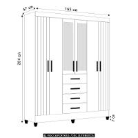 Guarda Roupa Casal 165cm Com Espelho Khani Freijó/off Z17 - Mpozenato