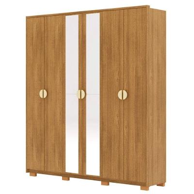 Guarda Roupa Casal 203cm Com Espelho Noronha Nature - Vila Rica