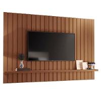 Painel Tv 70 Pol 200cm Suspenso Ripado Link Castanho - Hb Móveis - 2