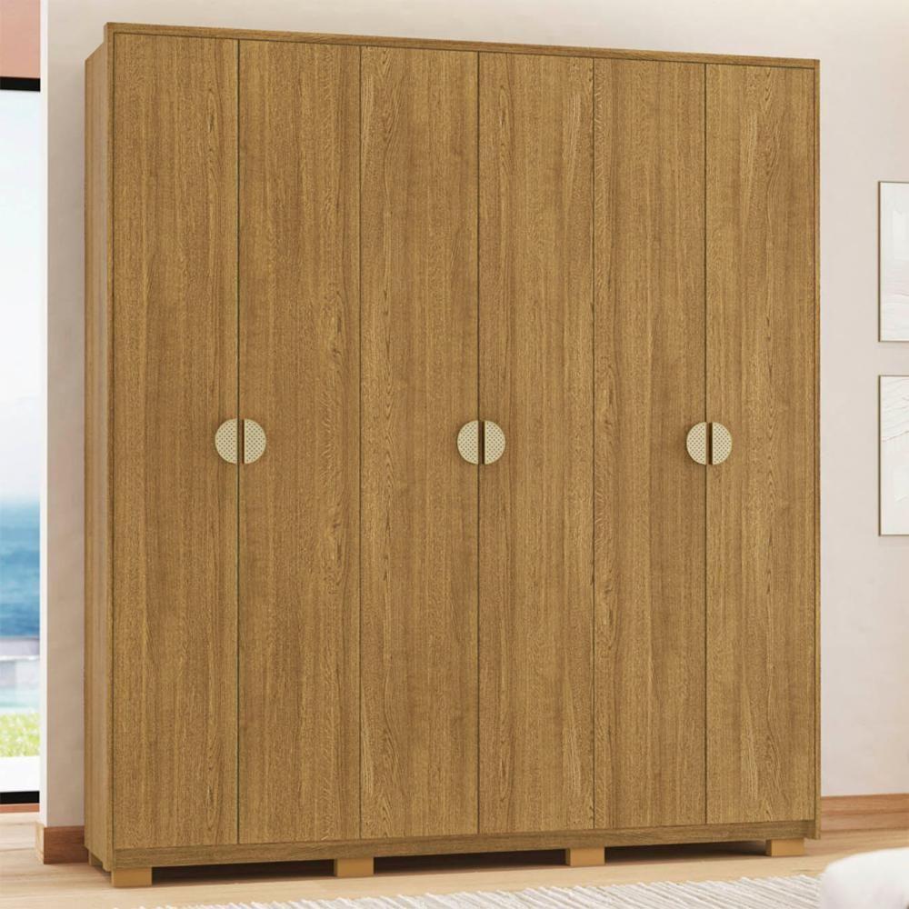 Guarda Roupa Casal 203cm Com 6 Portas Leo Nature V02 - Mpozenato - 2