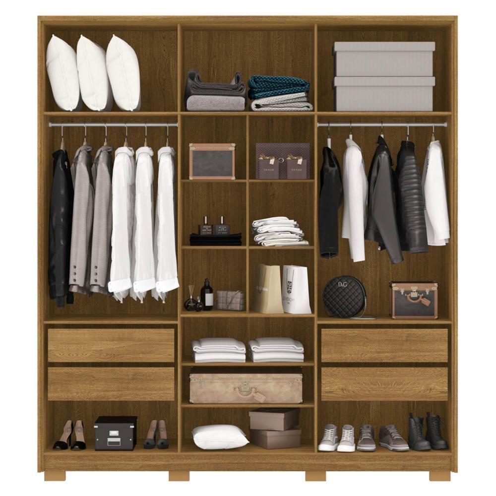 Guarda Roupa Casal 203cm Com 6 Portas Leo Nature V02 - Mpozenato - 5