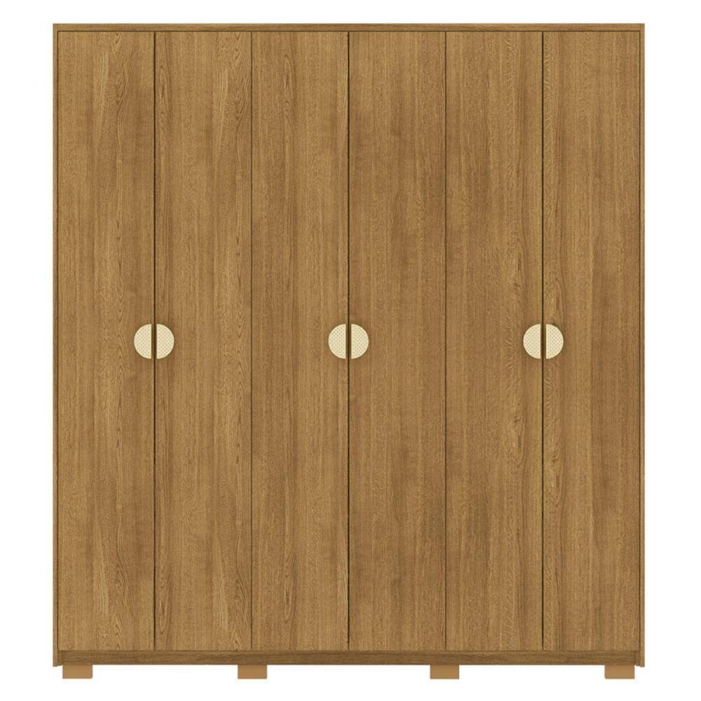 Guarda Roupa Casal 203cm Com 6 Portas Leo Nature V02 - Mpozenato - 6
