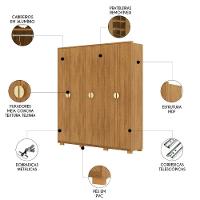 Guarda Roupa Casal 203cm Com 6 Portas Leo Nature V02 - Mpozenato - 3