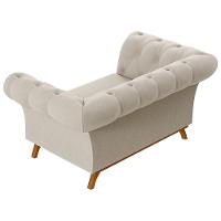 Sofá Para Sala De Estar 150cm 1 Lugar Base Madeira Império C-107 Linho Bege - Domi - 5