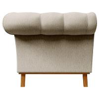 Sofá Para Sala De Estar 150cm 1 Lugar Base Madeira Império C-107 Linho Bege - Domi - 6