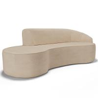 Sofá Living 2 Lugares 180cm Braço Direito Mozart D06 Linho Bege Escuro - Mpozenato - 1