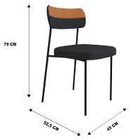 Kit 6 Cadeiras Estofadas Milli Corano/linho A14 Caramelo/grafite - Mpozenato