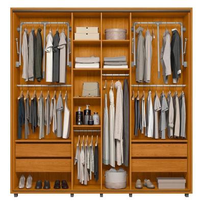 Guarda Roupa Casal Verbena Cinamomo Z10 2 Portas de Correr 4 Gavetas Cinamomo Mpozenato