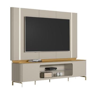 Painel Tv 75 Pol E Rack Bancada 239cm Martan Tauari/off Flex L06 - Mpozenato