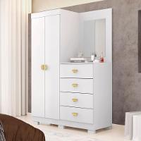 Guarda Roupa Cômoda Com Espelho 120cm Rita Flex Branco V02 - Mpozenato - 2