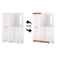 Guarda Roupa Cômoda Com Espelho 120cm Rita Flex Branco V02 - Mpozenato - 5