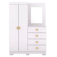 Guarda Roupa Cômoda Com Espelho 120cm Rita Flex Branco V02 - Mpozenato - 7