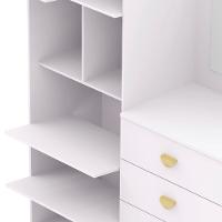 Guarda Roupa Cômoda Com Espelho 120cm Rita Flex Branco V02 - Mpozenato - 9