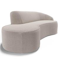 Sofá Living 2 Lugares 180cm Braço Direito Mozart D06 Bouclê Bege - Mpozenato - 5