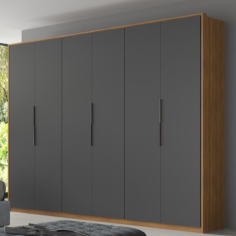 Guarda Roupa Casal 6 Portas 6 Gavetas Atrice D02 Amendola/grafito - Mpozenato - 2