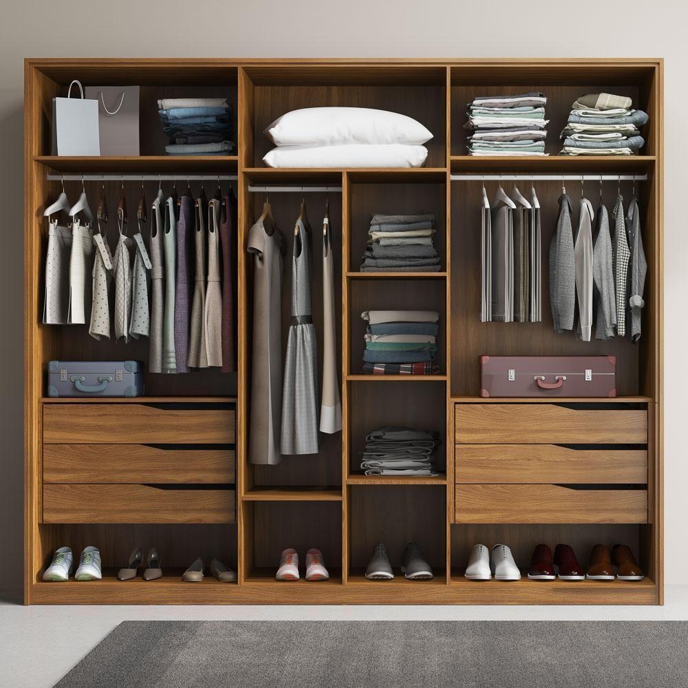 Guarda Roupa Casal 6 Portas 6 Gavetas Atrice D02 Amendola/grafito - Mpozenato - 3