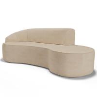 Sofá Living 3 Lugares 210cm Braço Esquerdo Mozart D06 Linho Bege Escuro - Mpozenato - 1