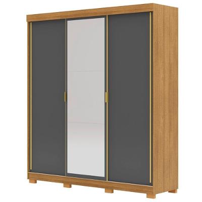 Guarda Roupa Casal 200cm Com Espelho Duke Flex Nature/alasca V02 - Mpozenato