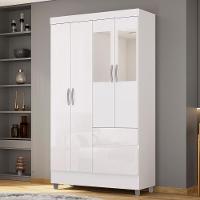 Guarda Roupa Solteiro 103cm Com Espelho Ideal Flex Branco - Vila Rica - 2