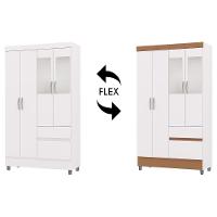 Guarda Roupa Solteiro 103cm Com Espelho Ideal Flex Branco - Vila Rica - 5