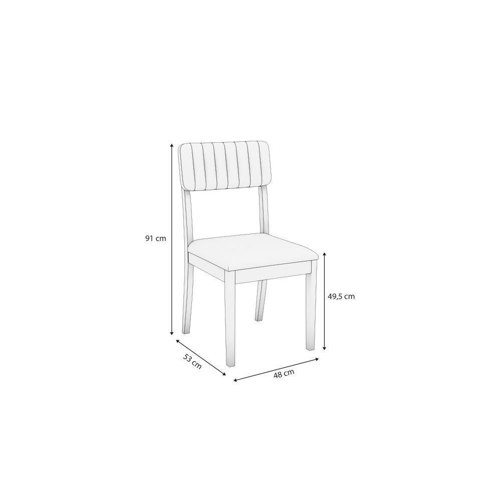 Conjunto Sala De Jantar Madeira Maciça 4 Cadeiras Kappesberg Freijó Bouclé Chumbo - 6