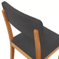 Conjunto Sala De Jantar Madeira Maciça 4 Cadeiras Kappesberg Freijó Bouclé Chumbo - 5