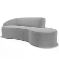 Sofá Living 4 Lugares 280cm Braço Esquerdo Mozart D06 Bouclê Cinza - Mpozenato - 1