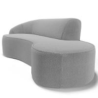 Sofá Living 4 Lugares 280cm Braço Esquerdo Mozart D06 Bouclê Cinza - Mpozenato - 5