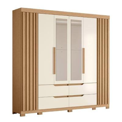 Guarda Roupa Casal 240cm Com Espelho Doble Off/freijó - Albatroz