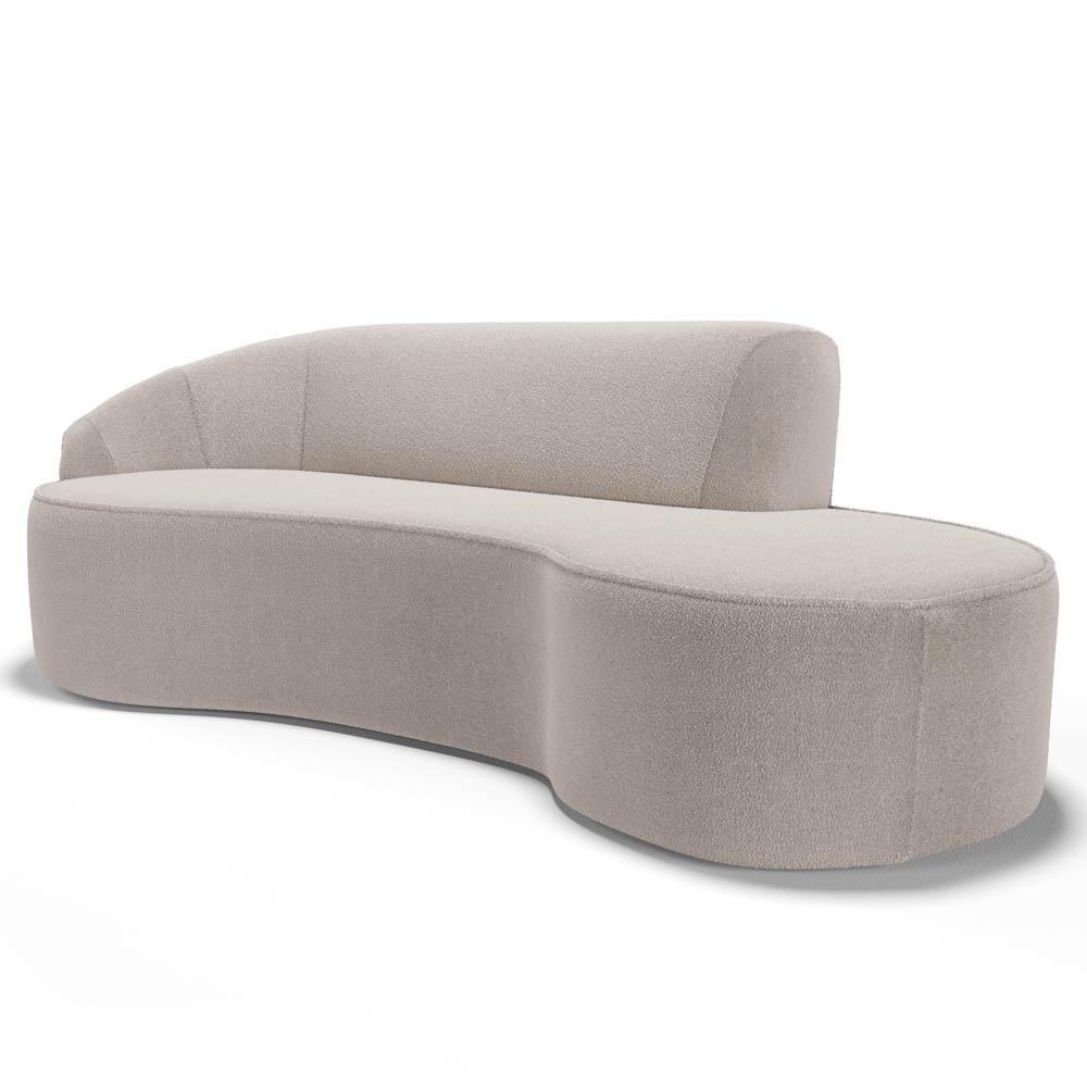 Sofá Living 4 Lugares 280cm Braço Esquerdo Mozart D06 Bouclê Bege - Mpozenato - 1