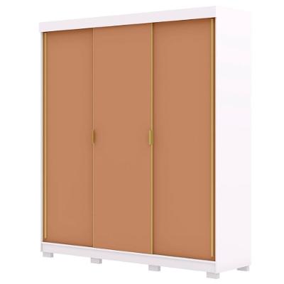 Guarda Roupa Casal 200cm 3 Portas Duke Flex Branco/camarim V02 - Mpozenato