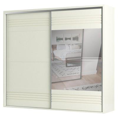 Guarda Roupa Casal TW603E 2 Portas de Correr 4 Gavetas Off White MDF Dalla Costa