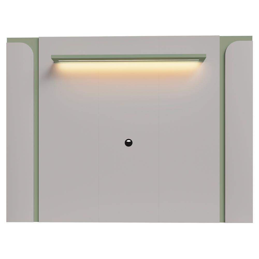 Painel Tv 75 Pol Marina E Rack Com Led 180cm Ricky Off/pistache B02 - Mpozenato - 8