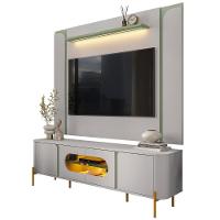 Painel Tv 75 Pol Marina E Rack Com Led 180cm Ricky Off/pistache B02 - Mpozenato - 1