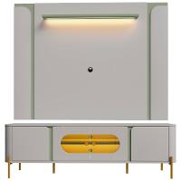 Painel Tv 75 Pol Marina E Rack Com Led 180cm Ricky Off/pistache B02 - Mpozenato - 5