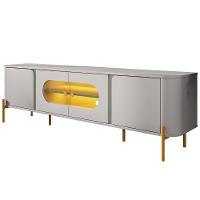 Painel Tv 75 Pol Marina E Rack Com Led 180cm Ricky Off/pistache B02 - Mpozenato - 7