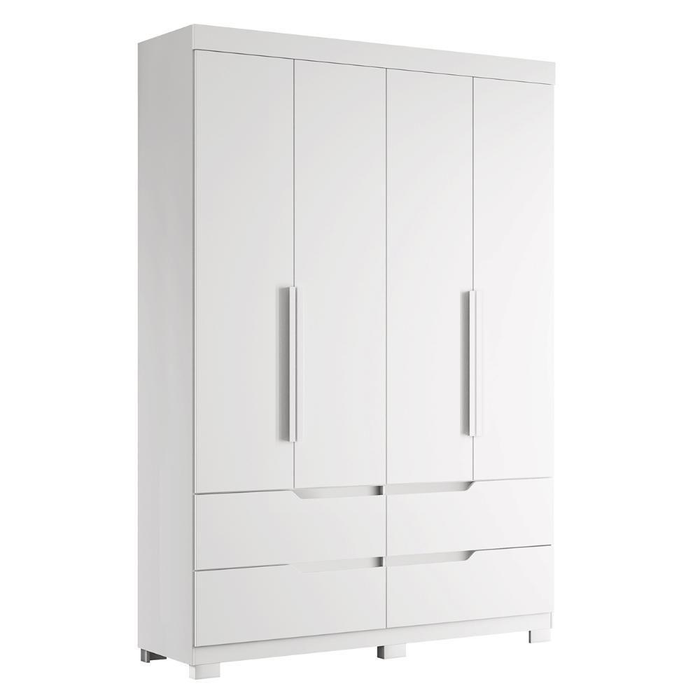 Guarda Roupa Solteiro 160cm 4 Portas Doble Branco - Albatroz - 1