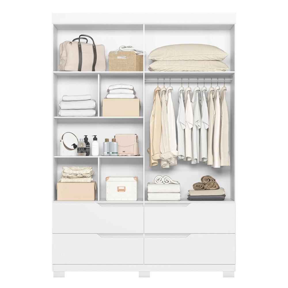 Guarda Roupa Solteiro 160cm 4 Portas Doble Branco - Albatroz - 5