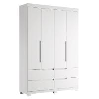 Guarda Roupa Solteiro 160cm 4 Portas Doble Branco - Albatroz - 1