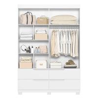 Guarda Roupa Solteiro 160cm 4 Portas Doble Branco - Albatroz - 5