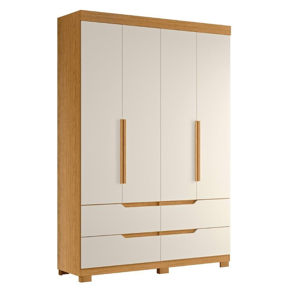 Guarda Roupa Solteiro 160cm 4 Portas Doble Cinamomo/off - Albatroz - 1