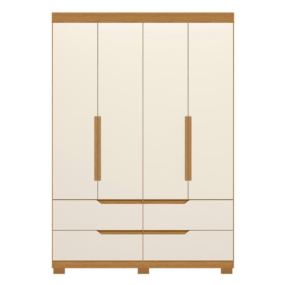 Guarda Roupa Solteiro 160cm 4 Portas Doble Cinamomo/off - Albatroz - 6
