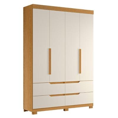 Guarda Roupa Solteiro 160cm 4 Portas Doble Cinamomo/off - Albatroz