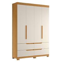 Guarda Roupa Solteiro 160cm 4 Portas Doble Cinamomo/off - Albatroz - 1