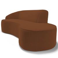 Sofá Living 3 Lugares 260cm Braço Esquerdo Mozart D06 Veludo Telha - Mpozenato - 5