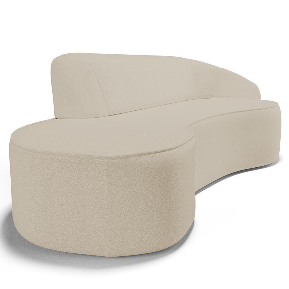 Sofá Living 4 Lugares 280cm Braço Direito Mozart D06 Sintético Bege - Mpozenato - 7